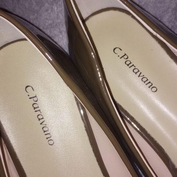 C.Paravano Chocolate Patent Leather Mary Jane Ballet Flats Size 41 (US10.5) NWOT - Picture 6 of 9